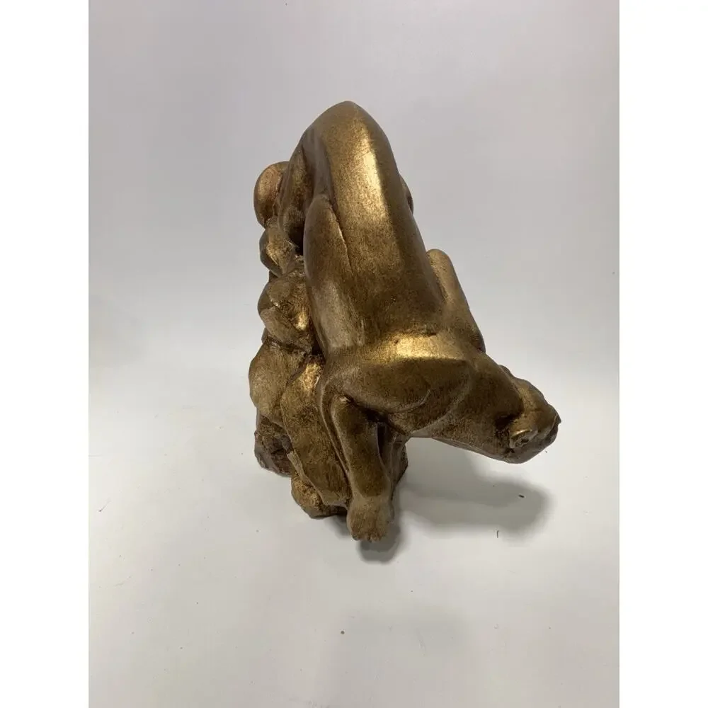 Trace Guthrie Signed 1990 Cougar Mountain Lion Sculpture Bronze Finish 18.5 Lbs